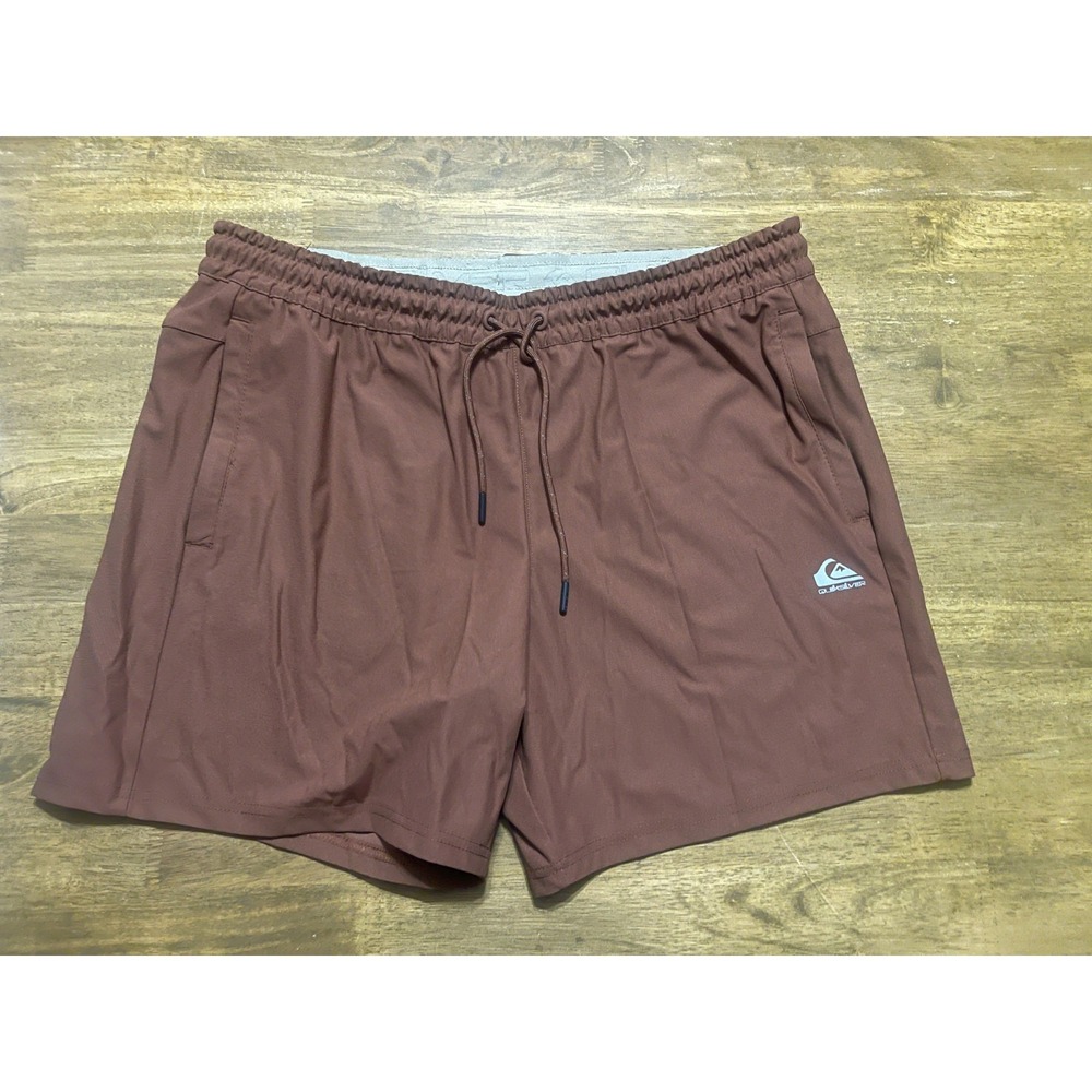 QuikSilver Shorts, Men's Size XL, Brown, Tie Waist, Regular Fit Athletic Wear